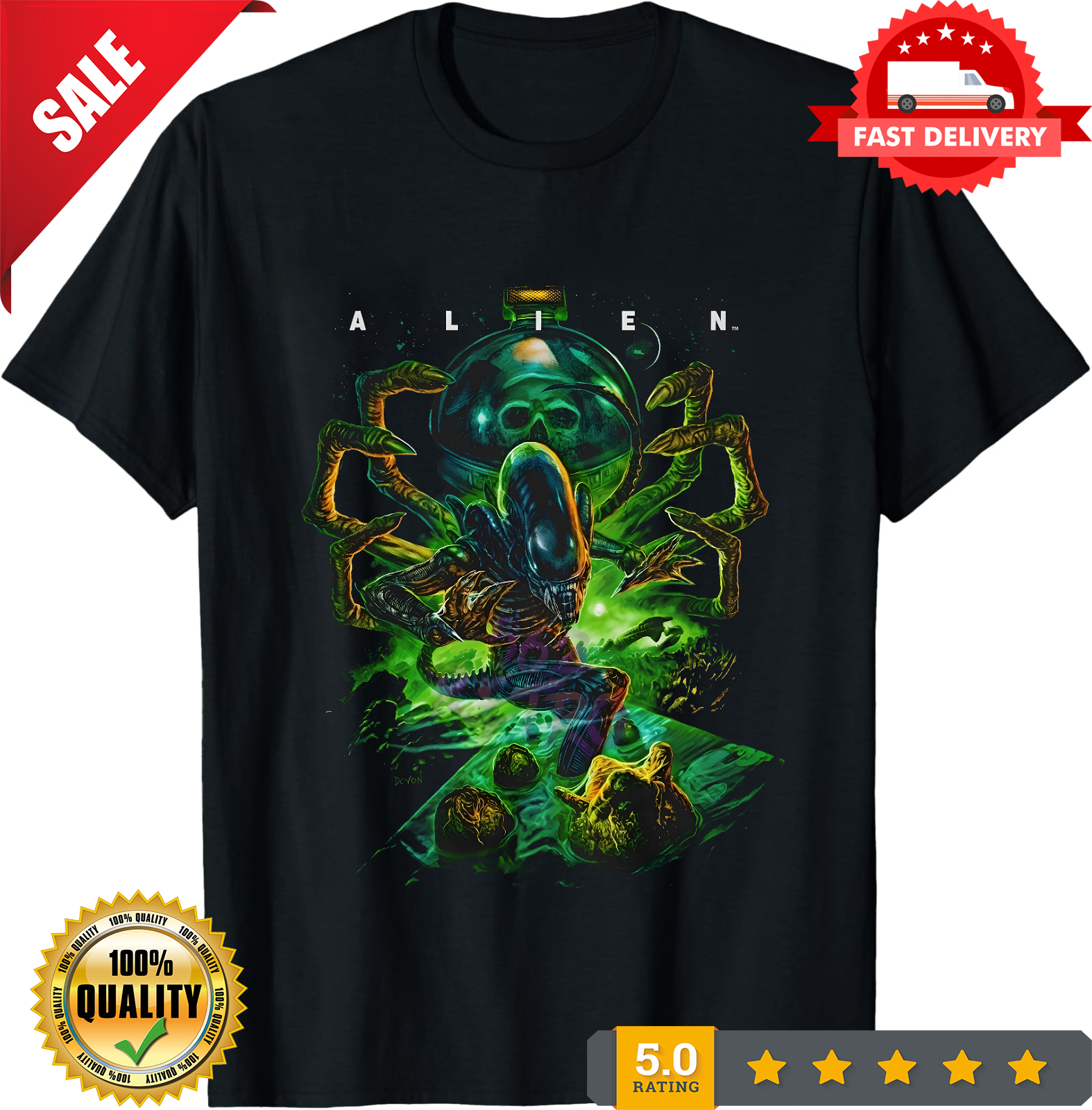 Alien Movie T-Shirt Black S-3XL-TH82008