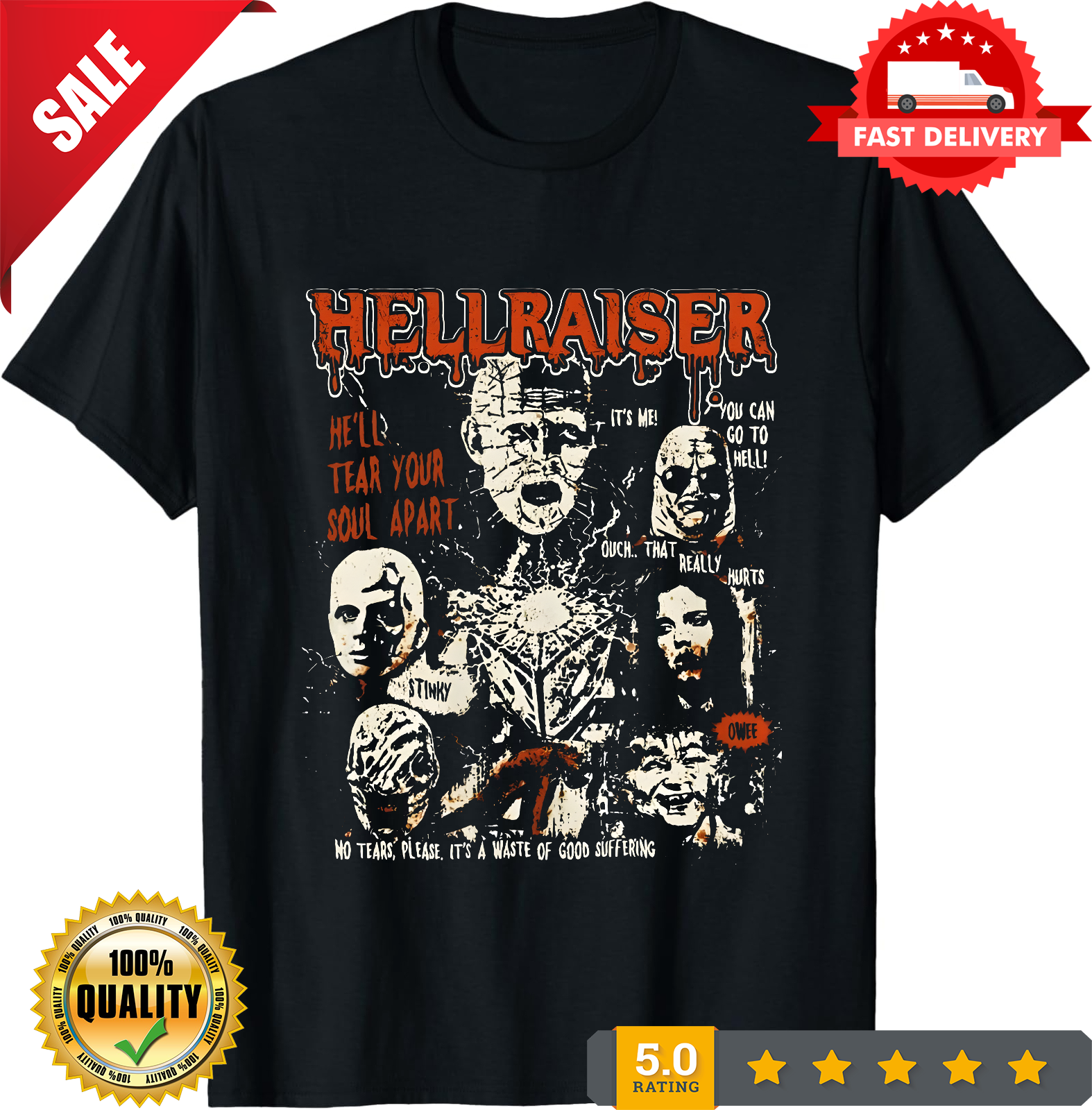 Hellraiser Movie Cenobites Unisex Tee, Horror Film T-Shirt, Cenobites Shirt-TH82028