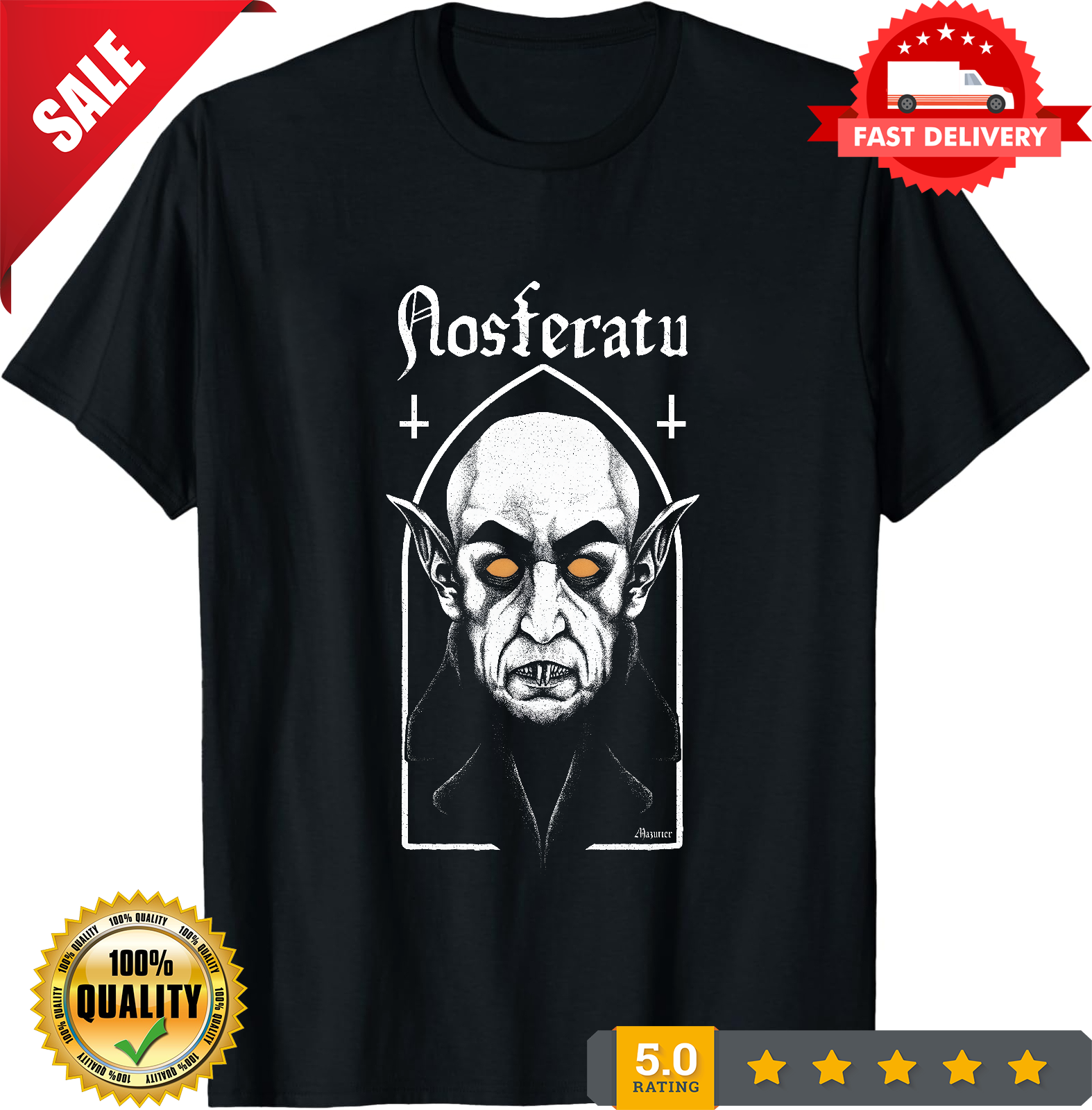 Nosferatu Horror T-Shirt Black S-3XL-TH82022