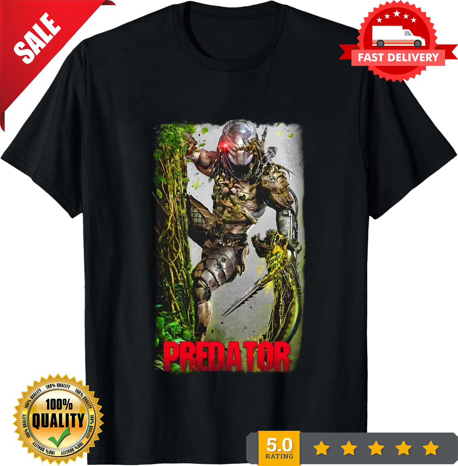 Predator Movie T-Shirt Black S-3XL-TH82007