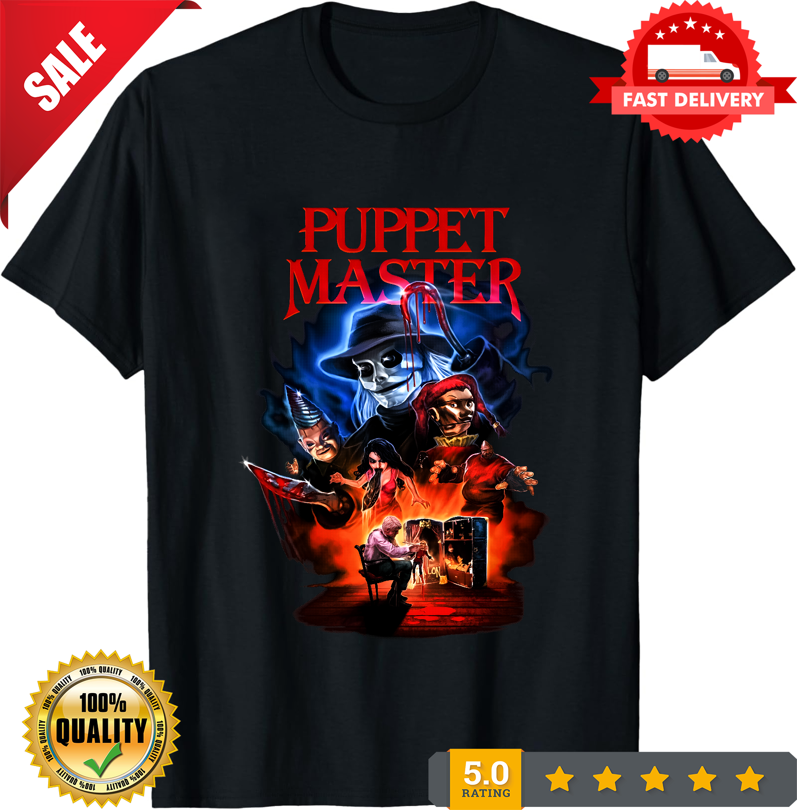 Puppet Master Movie Horror T-Shirt Black S-3XL-TH82003