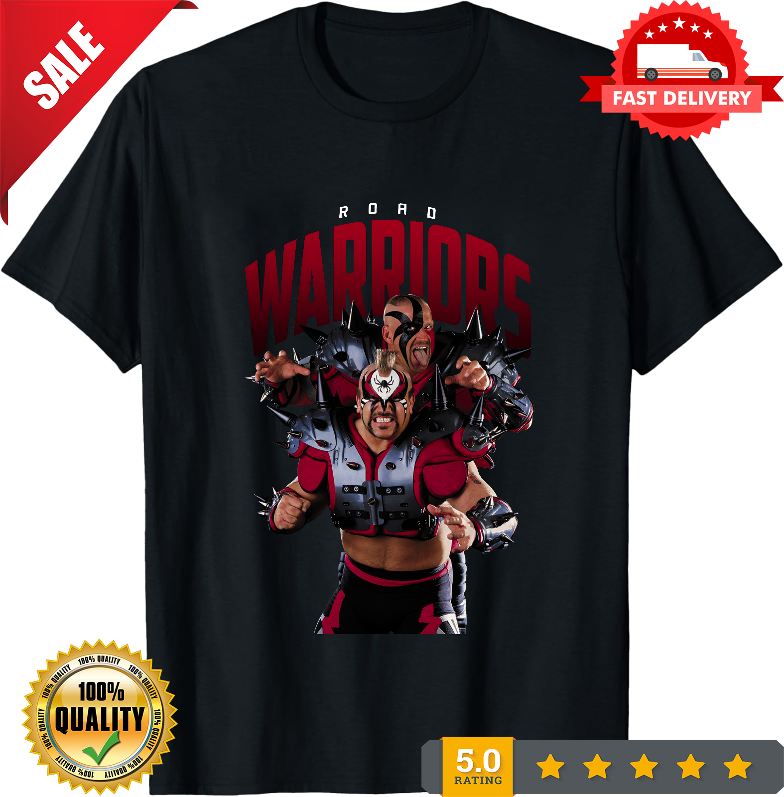 Road Warriors Wrestling T-Shirt Black S-3XL-TH82019