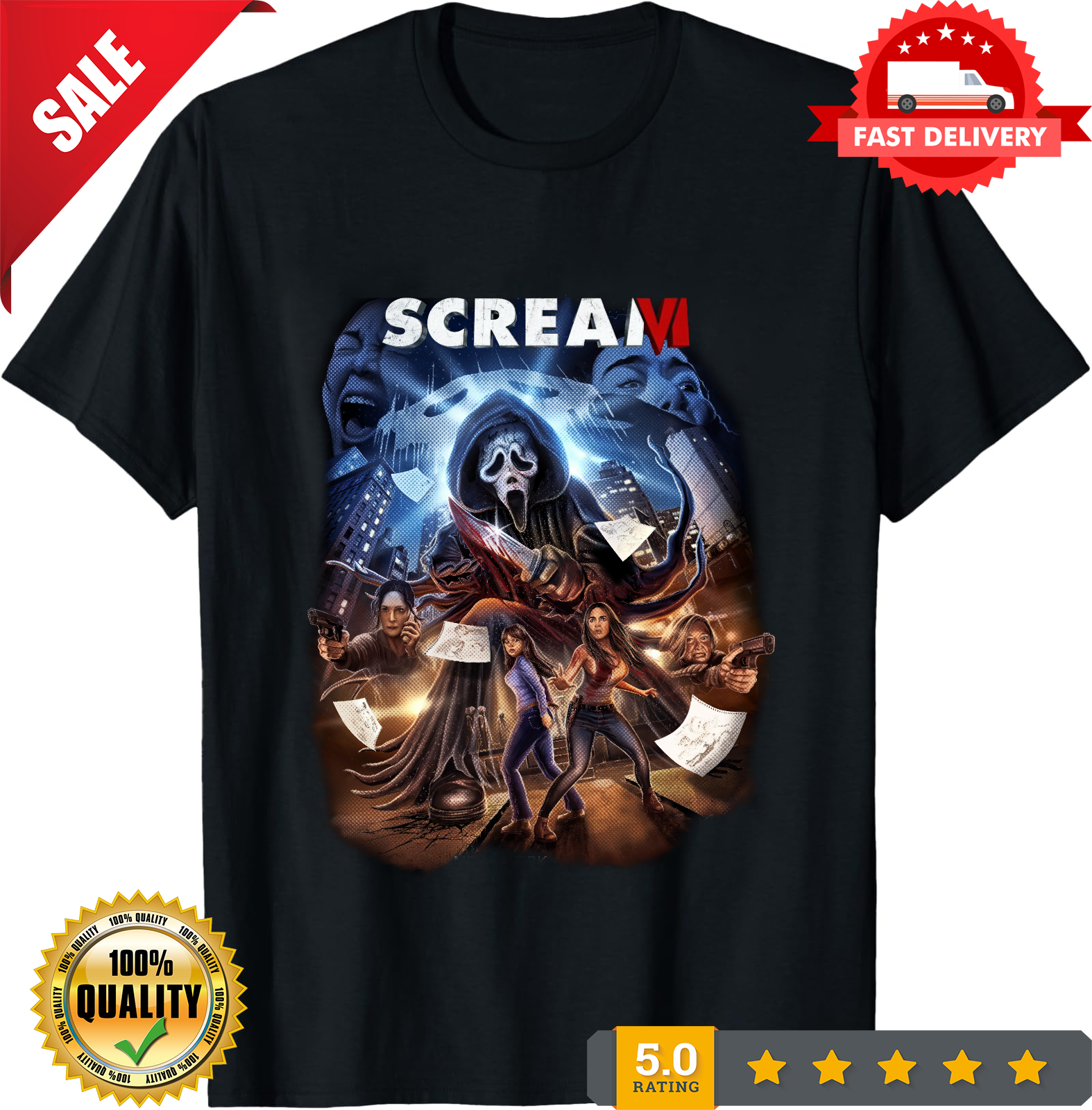 Scream VI Horror T-Shirt Black S-3XL -TH82014