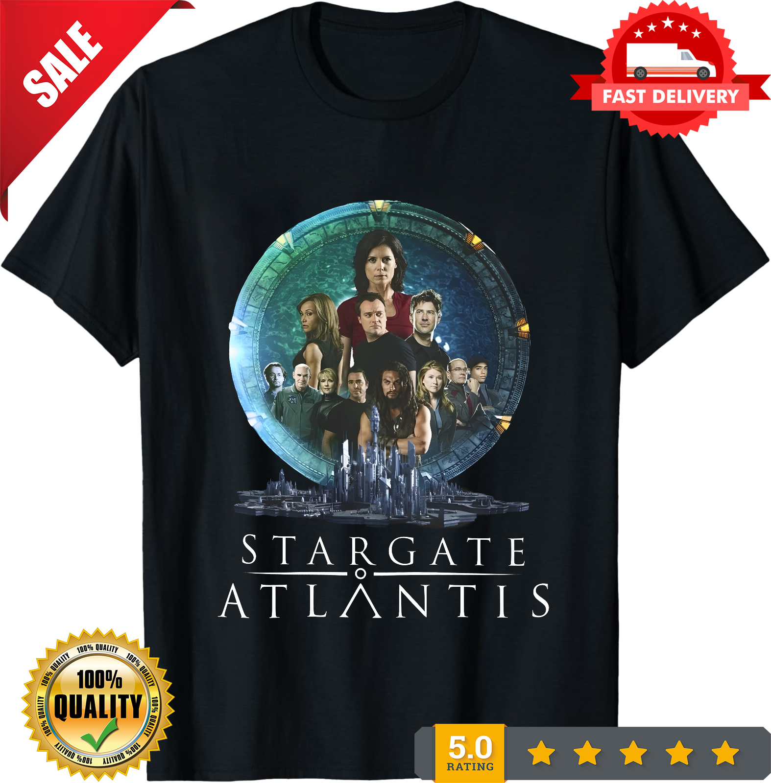 Stargate Atlantis Unisex Tee, Sci-Fi Graphic T-Shirt, Space TV Show Shirt-TH82029