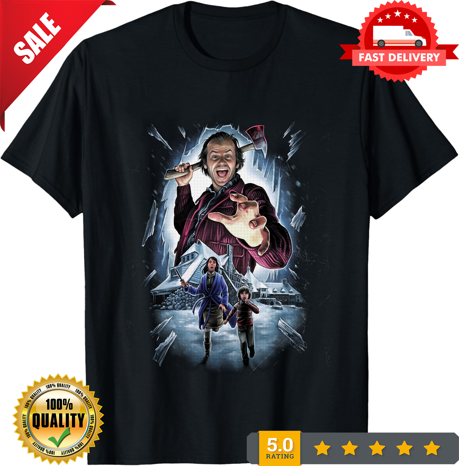 The Shining Stanley Kubrick Horror Movie T-Shirt Black S-3XL â€Jack Torrance-TH82020