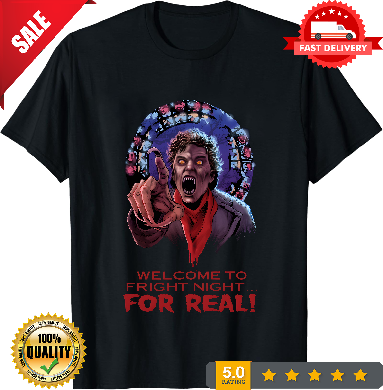 Welcome To Fright Night For Real! Fright Night Horror Movie T-Shirt Black S-3XL-TH82009