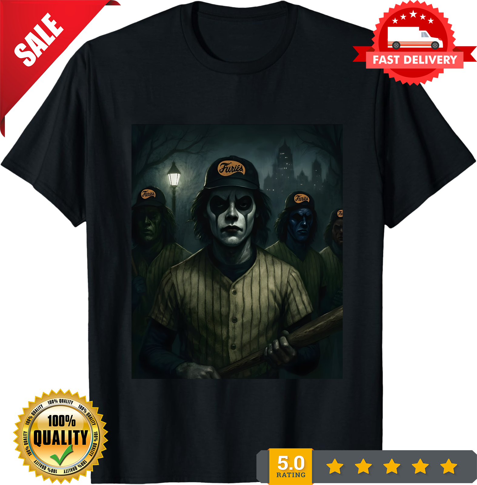 Baseball Furies T Shirt - The Warriors Graphic Art Gang Tee - New-TH82087