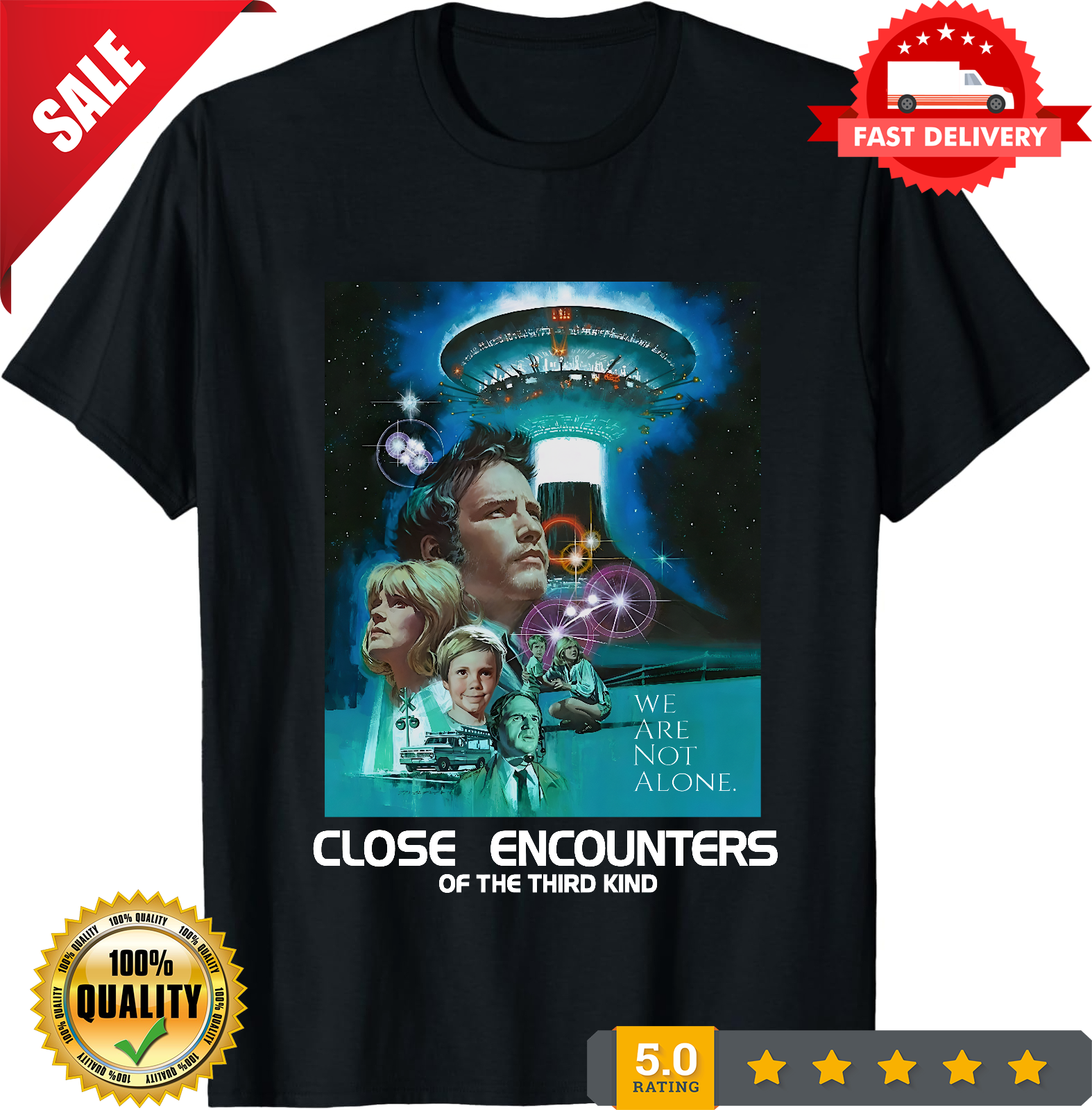 Close Encounters of the Third Kind T Shirt - 70's Spielberg Classic Retro Tee-TH82084