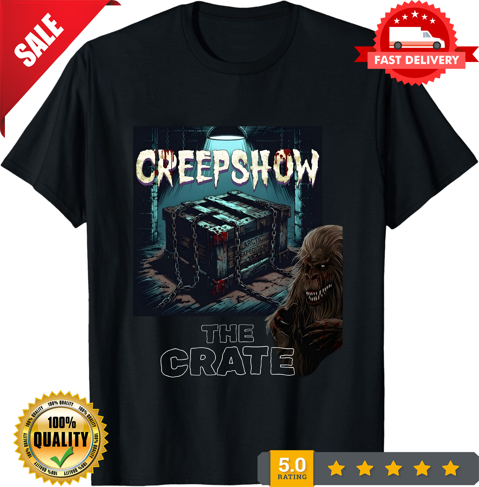 Creepshow T Shirt - The Crate - 80â€™s Classic Horror Graphic Art Tee-TH82082