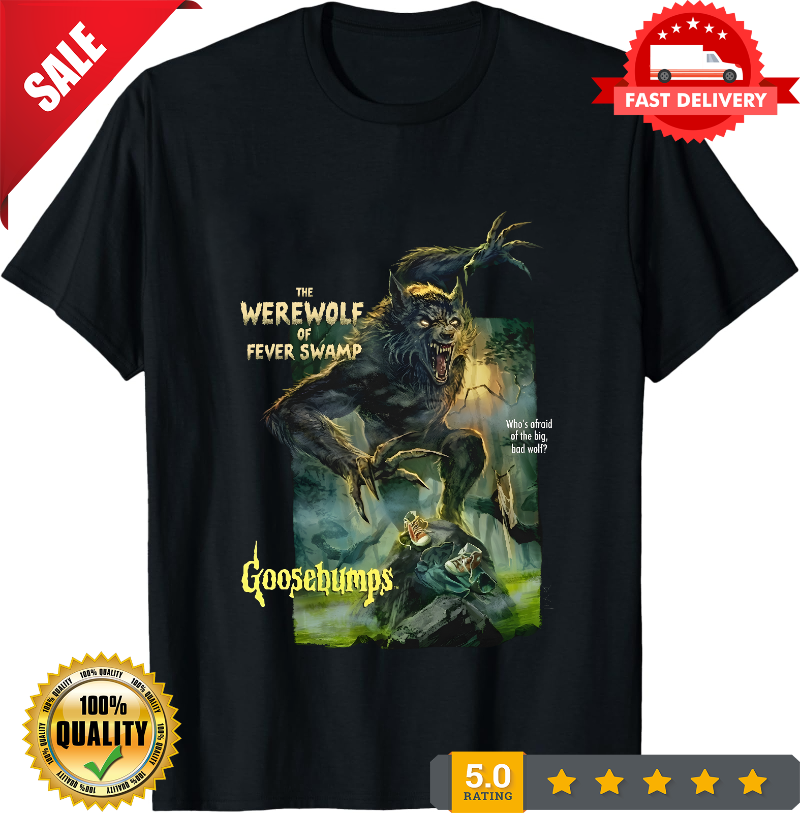 Goosebumps The Werewolf of Fever Swamp T-Shirt â€“ Vintage Horror Graphic Tee-TH82095