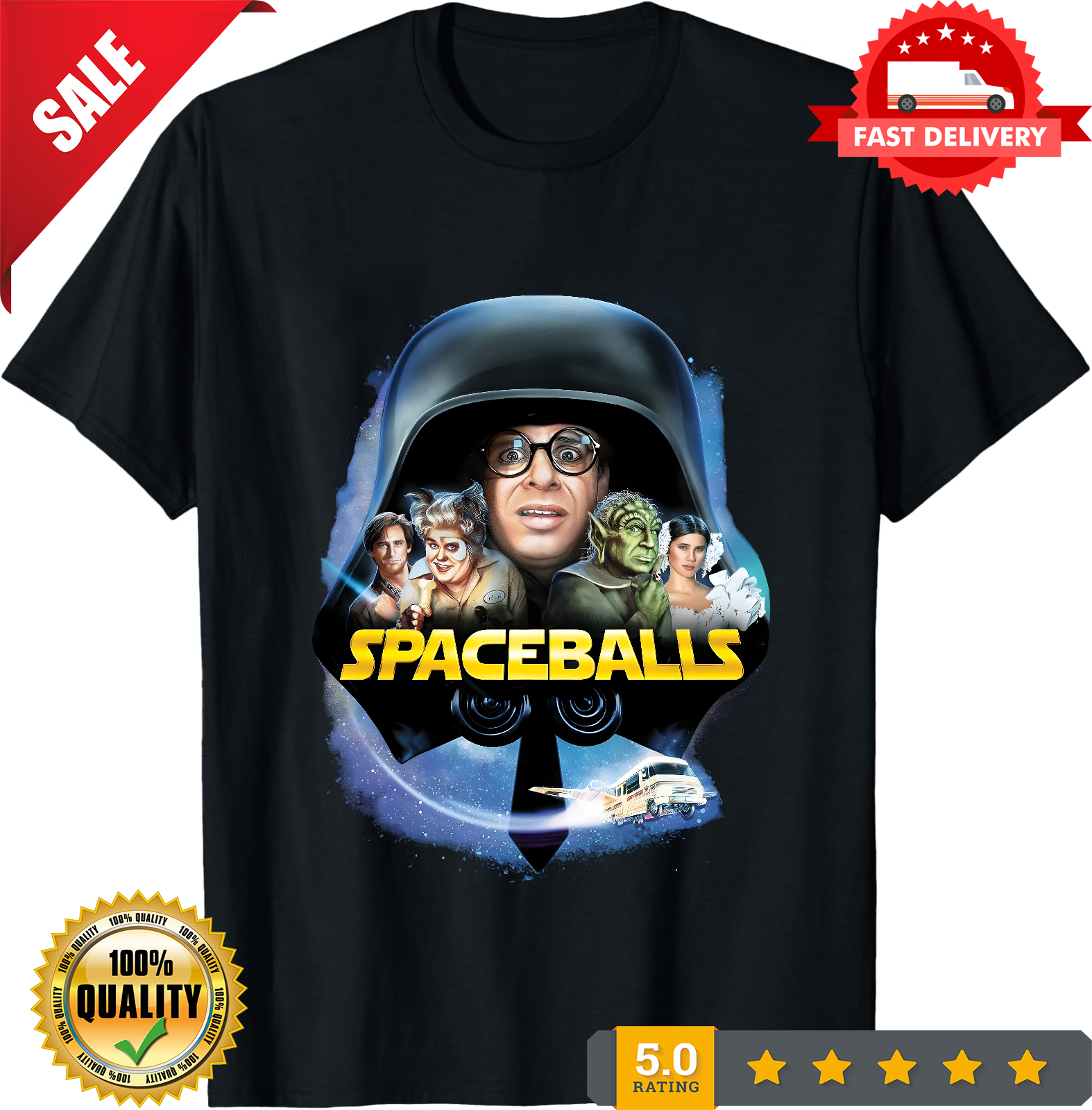 Spaceballs Tee, Space Lover Gift, Galaxy Graphic T-Shirt, Comedy Movie Fan Top-TH82079