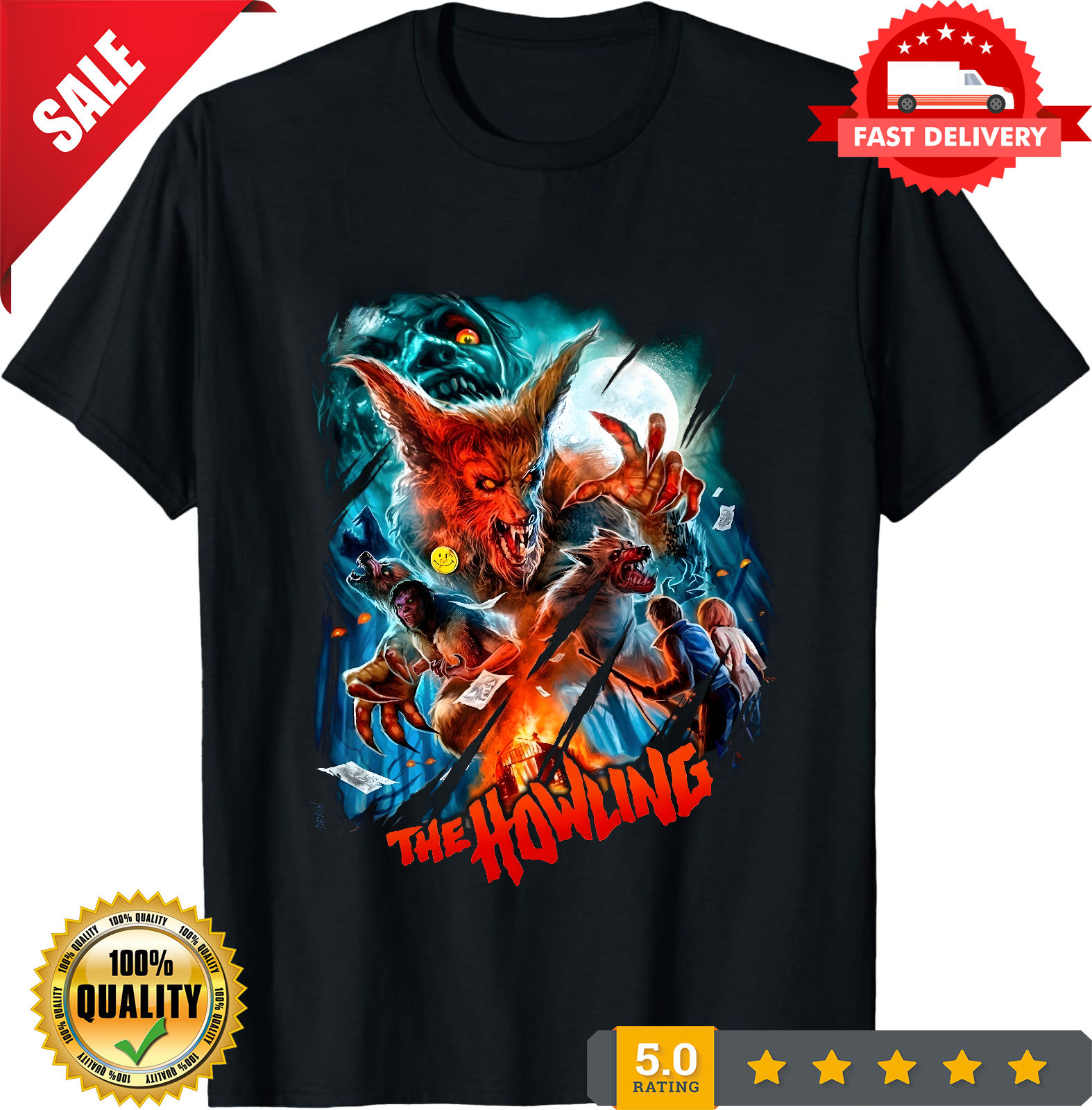 The Howling 1981 T-Shirt â€“ Vintage Horror Movie Graphic Tee, Unisex Retro-TH82094