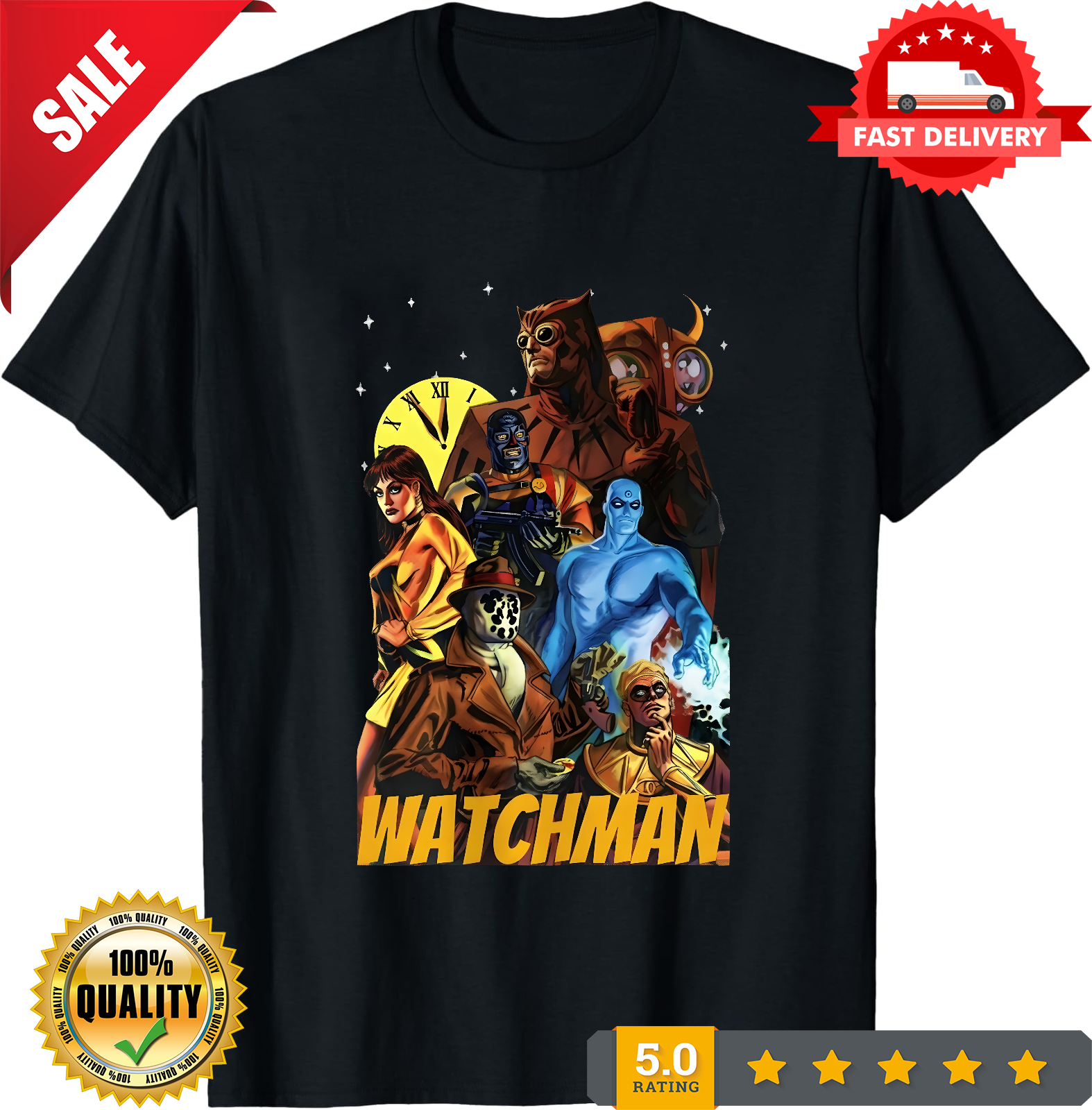 The Watchmen T-Shirt, Graphic Tee, Comic Book Shirt, Superhero Top-TH82078